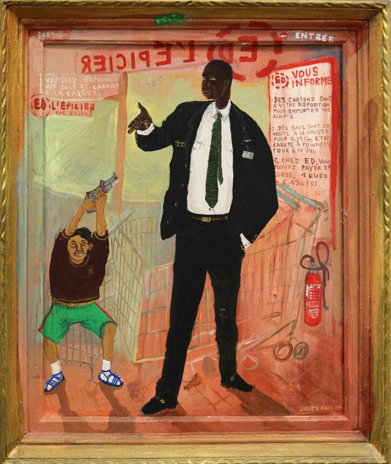 CHEZ ED - 1999, acrylic on cardboard and frame, 60 x 40 cm