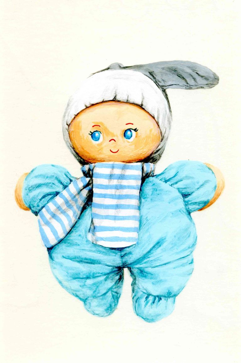 DOUDOU - 2021, acrylic on paper, 15 x 10 cm