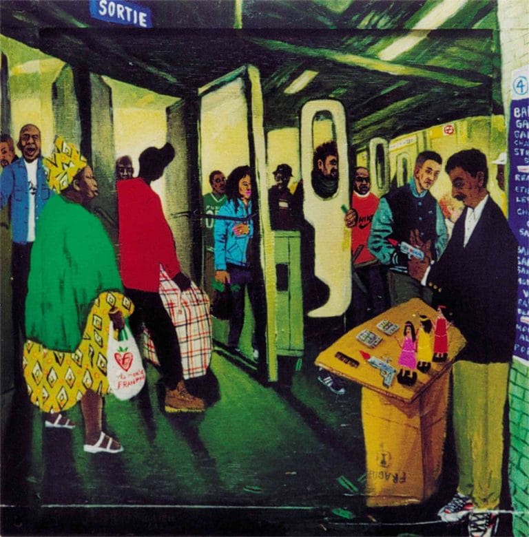 ENTRÉE PAR LA SORTIE DE CHÂTEAUROUGE - 2001, acrylic on wood, 45 x 45 cm