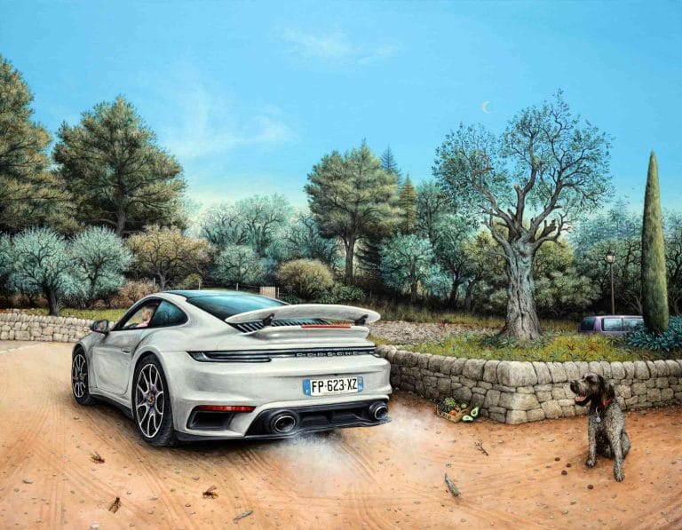 INJECTION, PORSCHE 911 TURBO S 992 (2020) - 2021, acrylic on wood, 72,5 x 92 cm