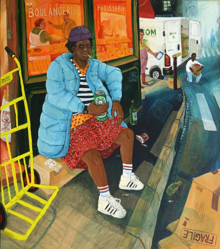 LA DISCRÈTE - 2000, acrylic on wood, 160 x 142 cm (collection Fonds d'art contemporain – Paris Collections, FR)