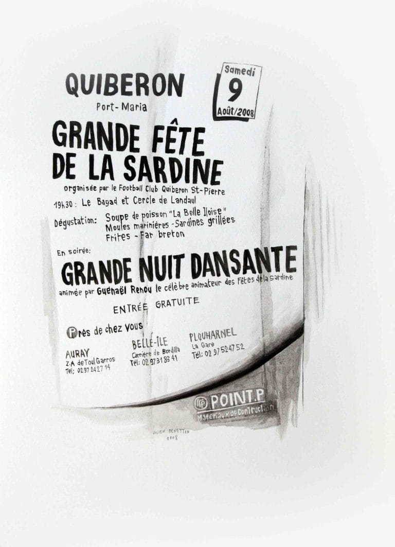 LES DÉTAILS, FÊTE DE LA SARDINE - 2008, acrylic on paper, 36 x 26 cm