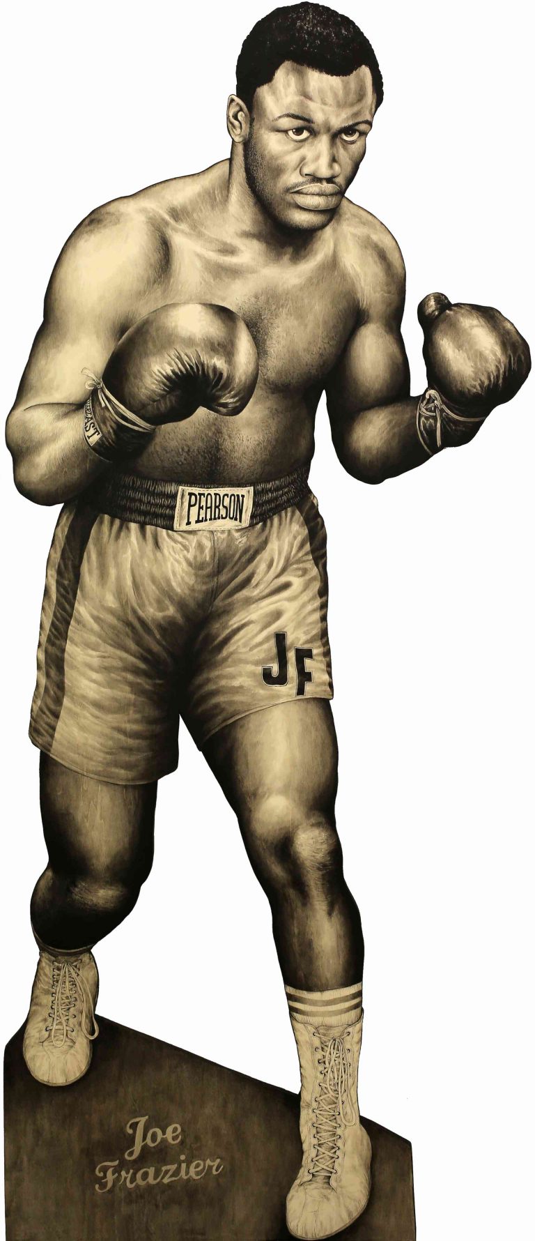 L’ŒIL DU TIGRE, LES LÉGENDES, JOE FRAZIER - 2017-2018, acrylic on wood, 183 x 76 cm