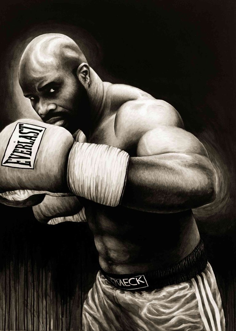 L’ŒIL DU TIGRE, SUR LE RING 4 - 2015, acrylic on wood, 115 x 82 cm