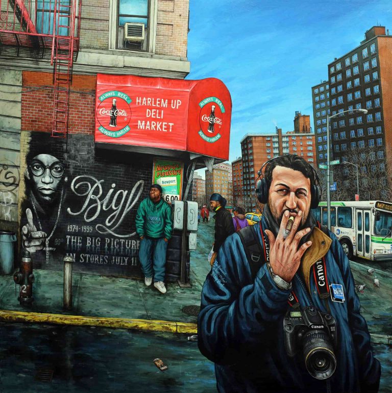 NYC, FRANÇOIS BONURA - 2007, acrylic on wood, 100 x 100 cm