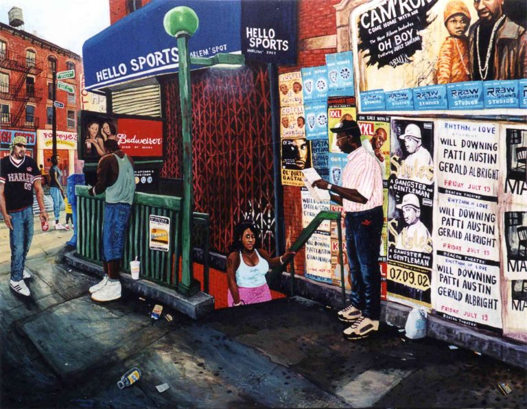 NYC, HARLEM 125 STREET - 2002, acrylic on wood, 141 x 180 cm