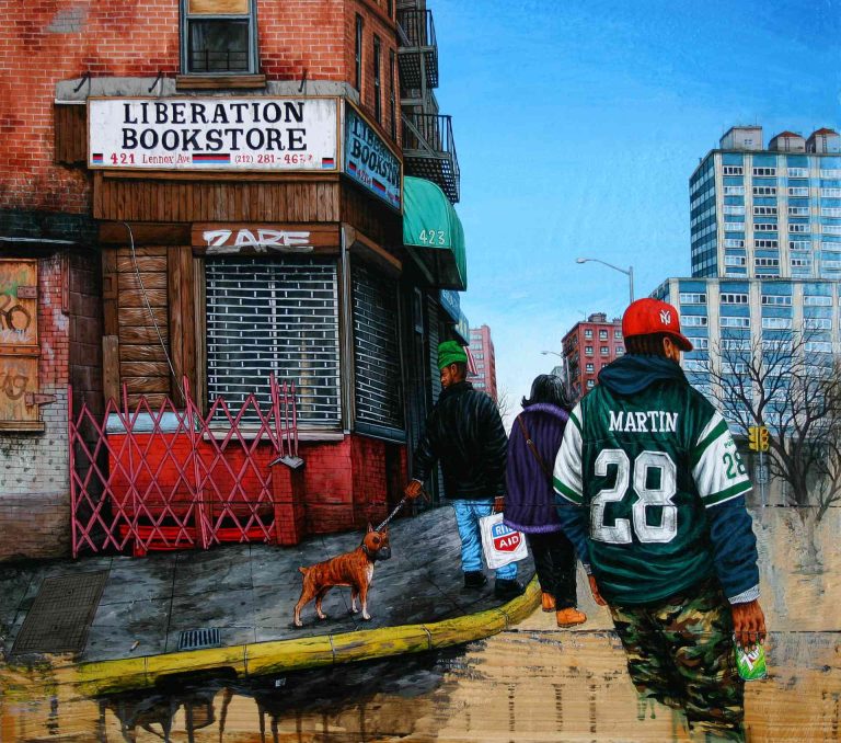 NYC, HARLEM, LIBERATION BOOKSTORE - 2006, acrylic on wood, 57,5 x 64,5 cm