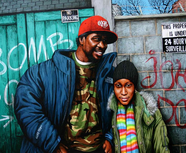 NYC, J-ROC & SA PETITE NIÈCE - 2006, acrylic on wood, 54 x 65 cm