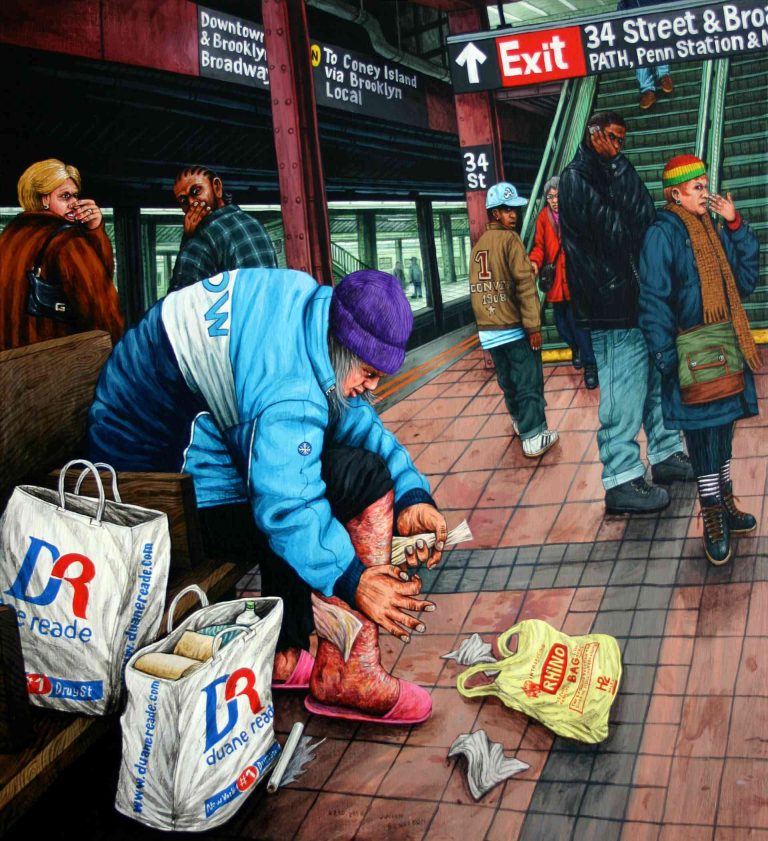 NYC, LA GANGRÈNE - 2006, acrylic on wood, 44 x 40 cm