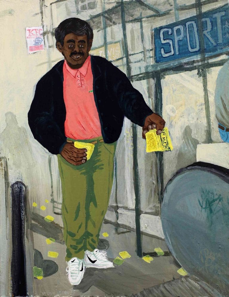 PUB DE MARABOUT - 1999, acrylic on wood, 36 x 27 cm
