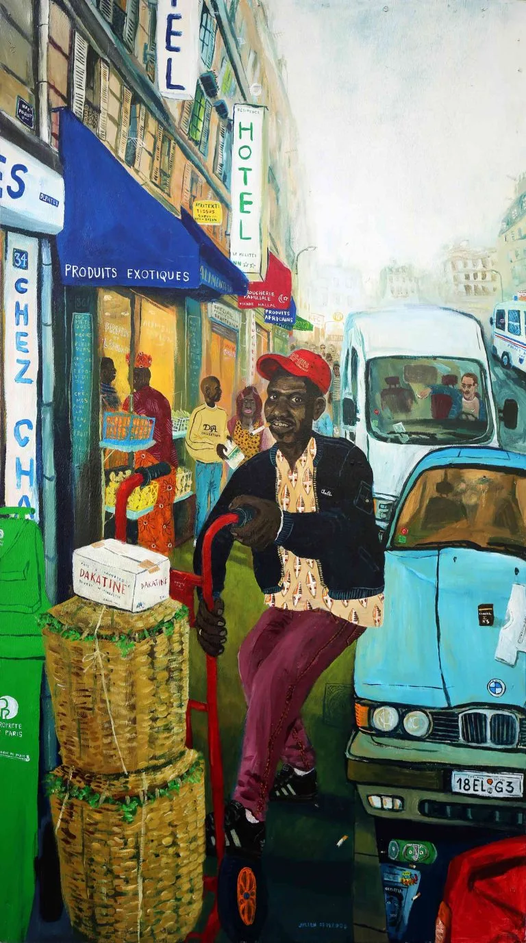 RUE POULET - 2000, acrylic on wood, 142 x 80,5 cm